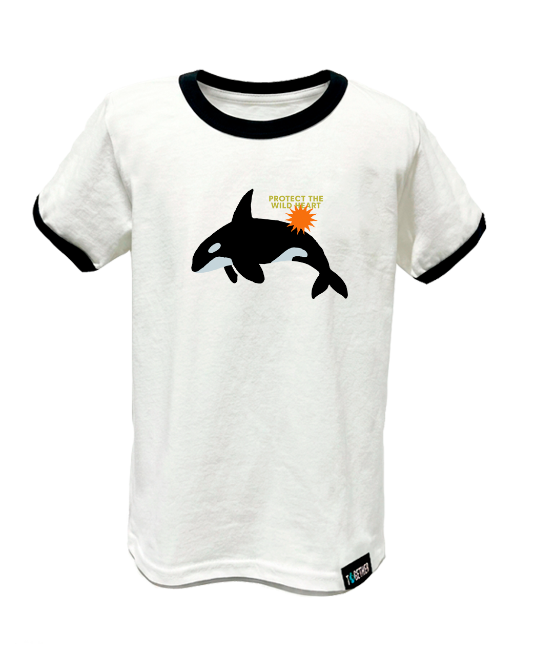 Kids White Orca Ringer Tee
