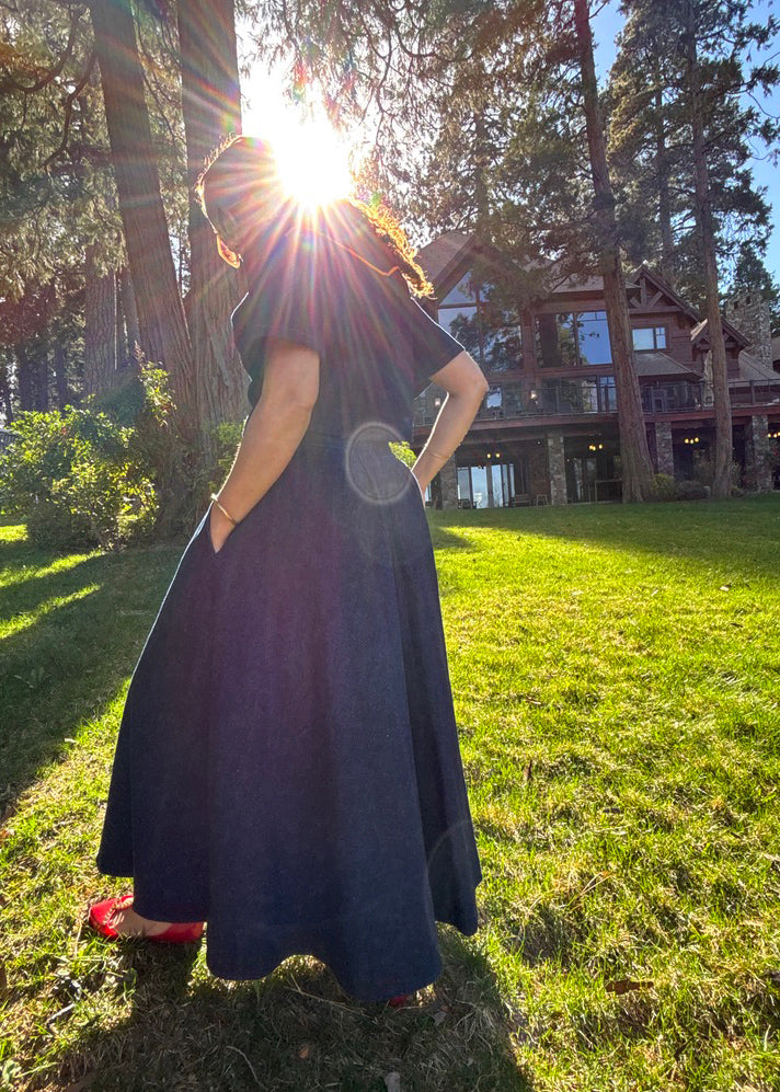 Hemp Denim Maxi Skirt