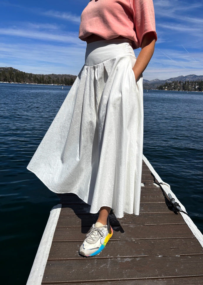 White Hemp Maxi Skirt