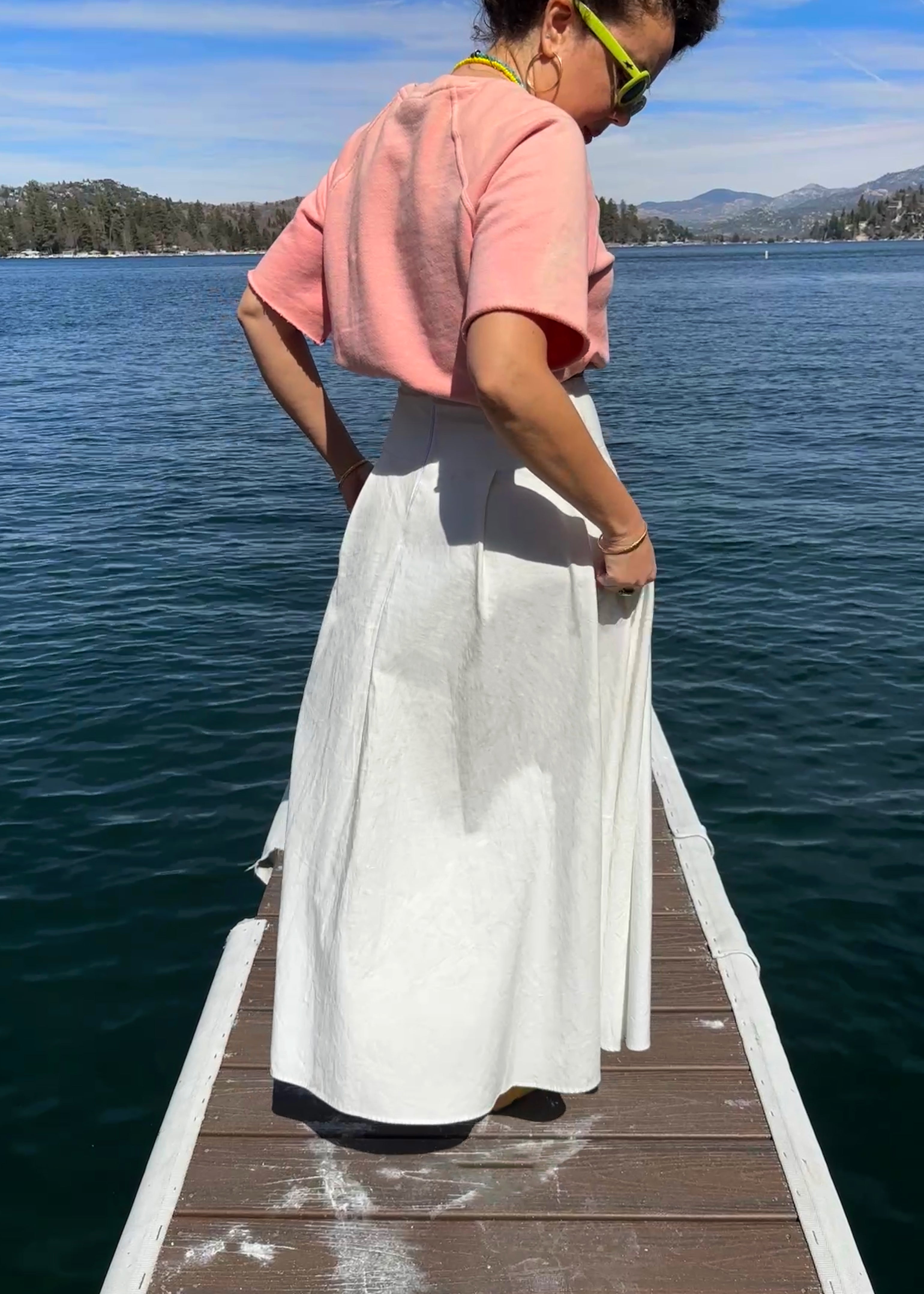 White Hemp Maxi Skirt