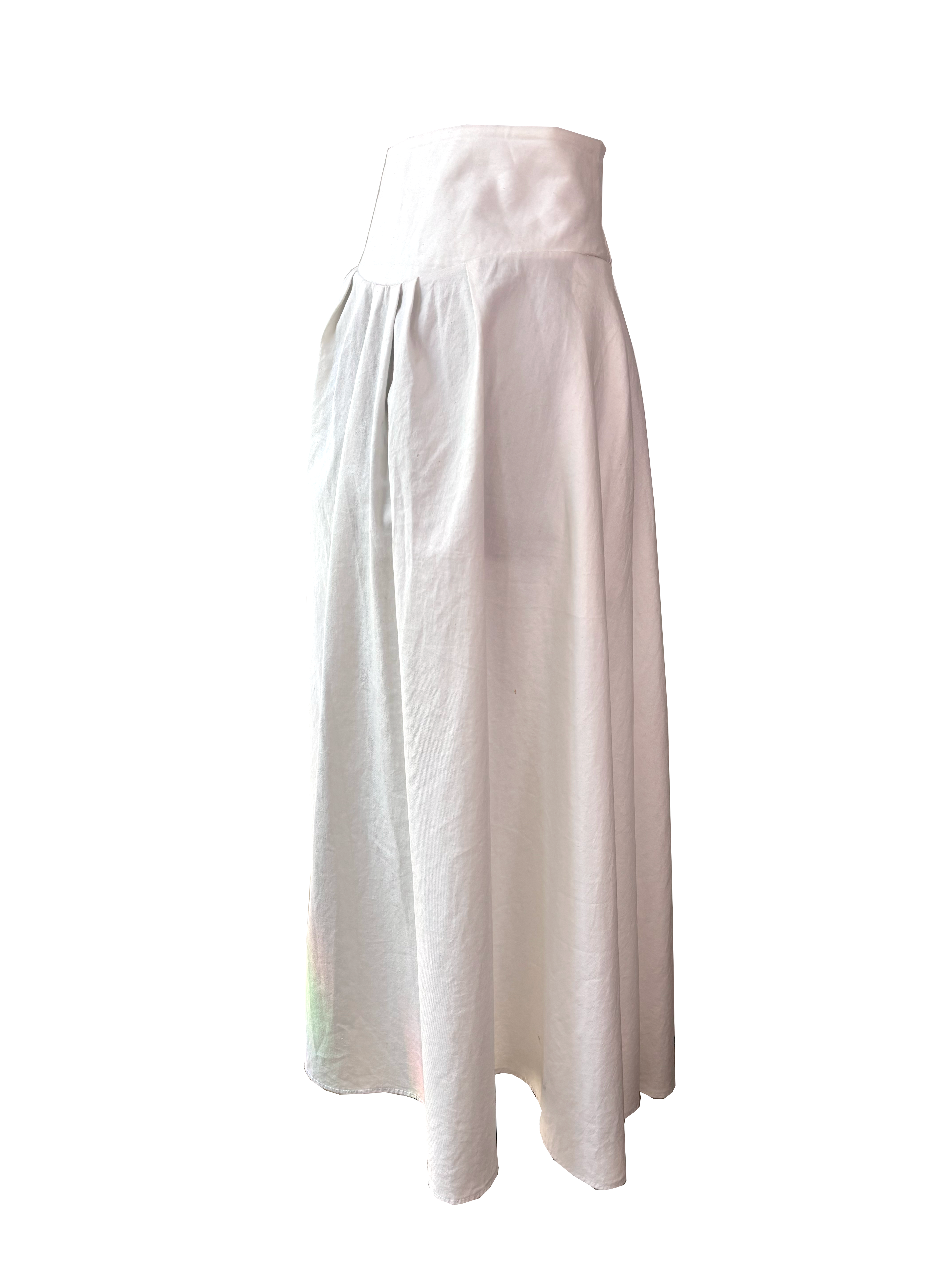 White Hemp Maxi Skirt