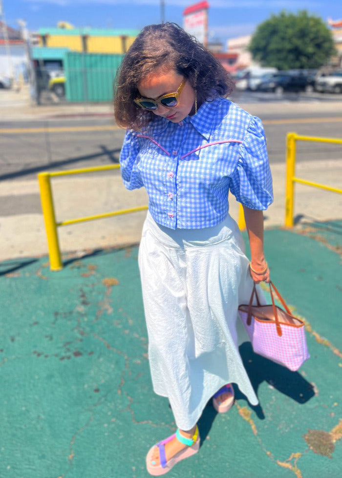 Gingham Bows Western Shirt