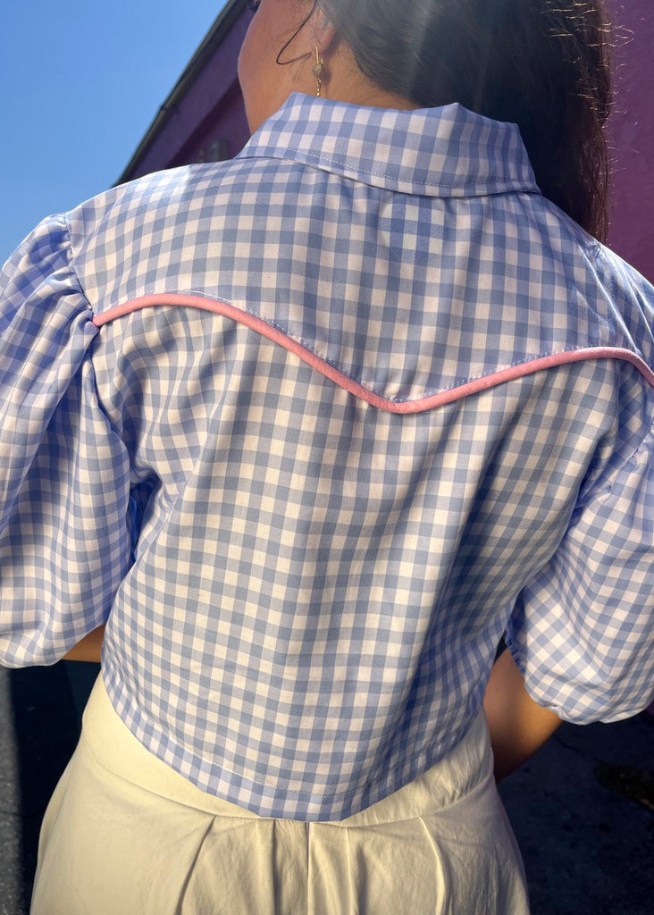 Gingham Bows Western Shirt