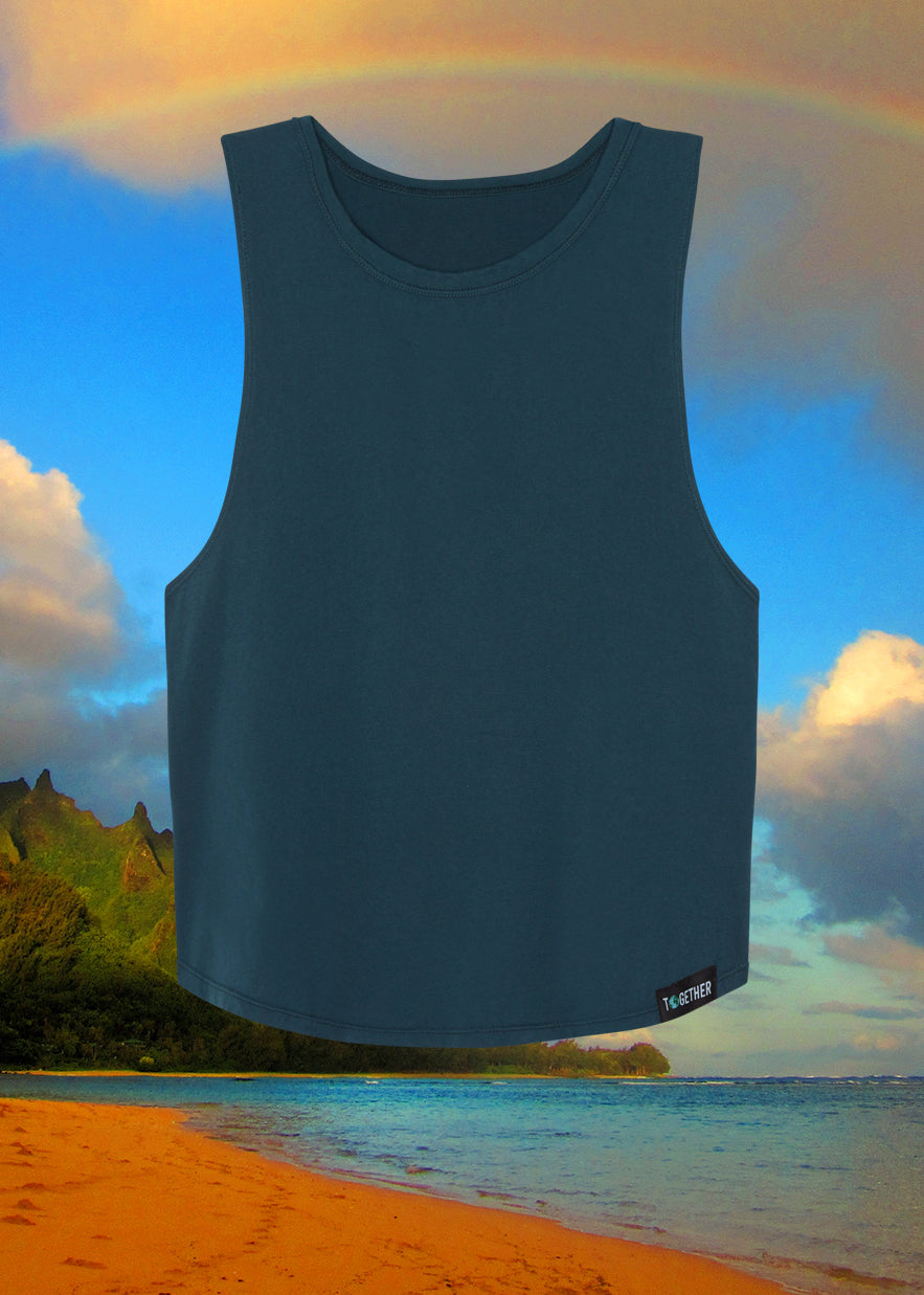 Deep Teal Organic Muscle Tee