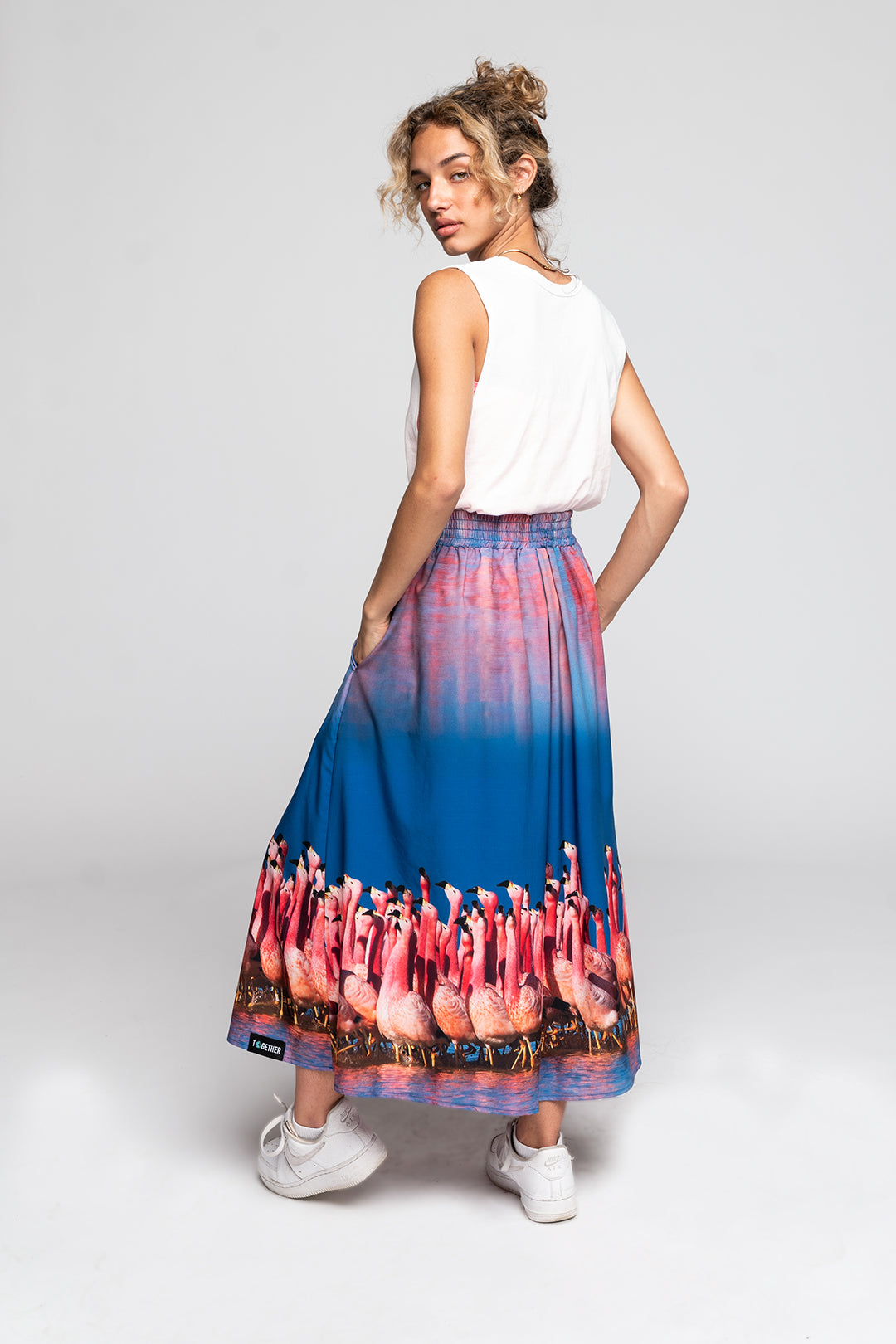 Flamingo Pleated Skirt