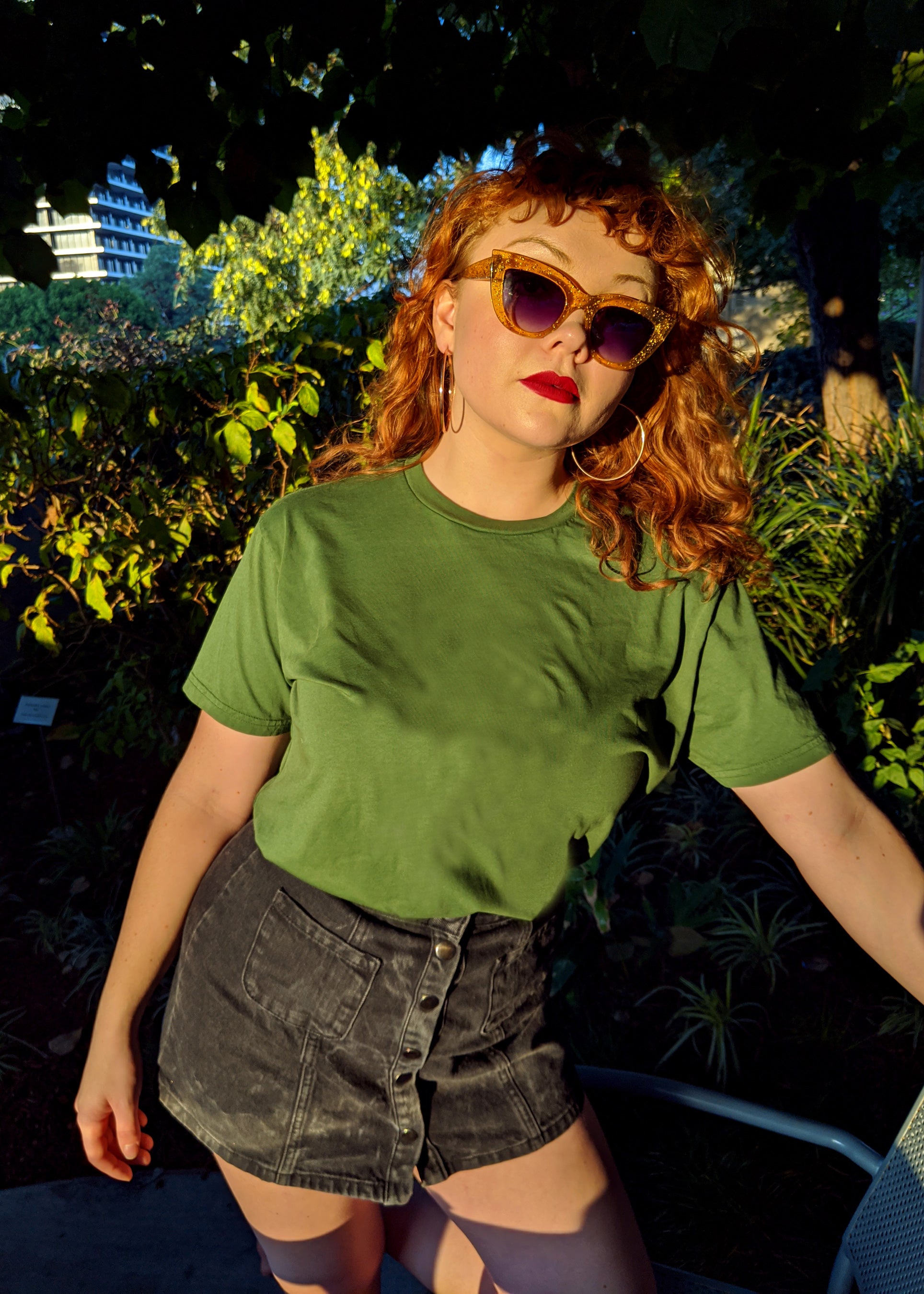 Gatherer Green is a beautiful leafy green. Organic Unisex T-shirt made in California.