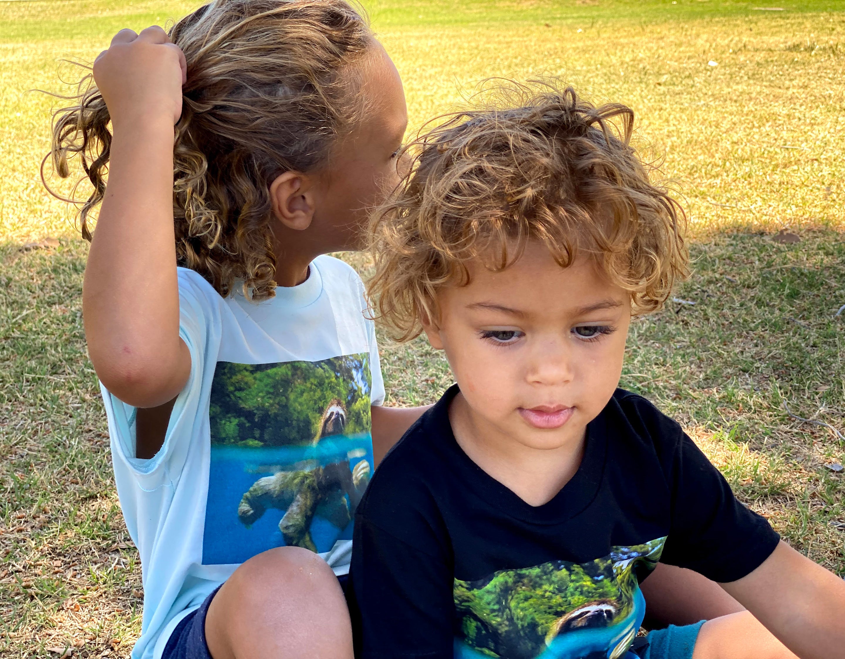 Kids Sloth Organic Blue Tee