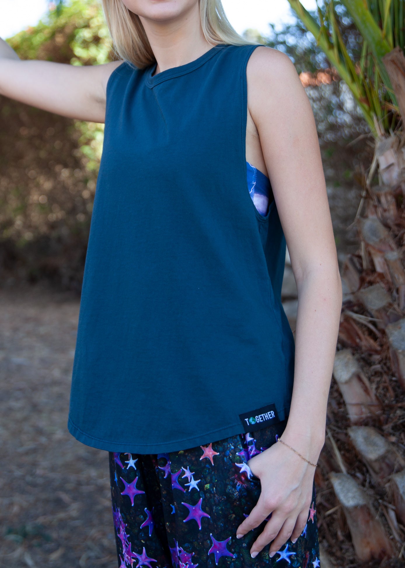 Deep Teal Organic Muscle Tee