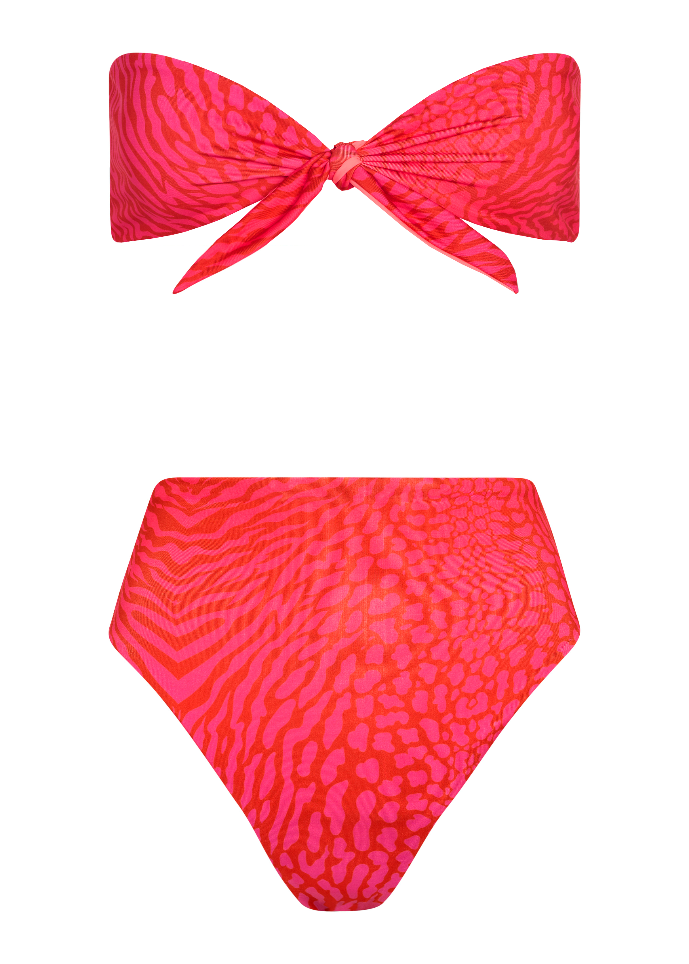 Aquatic Leopard Bandeau Bikini Top