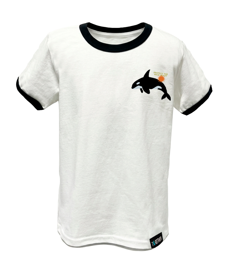 Kids White Orca Ringer Tee