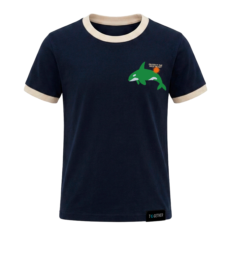 Kids Orca Navy Ringer Tee