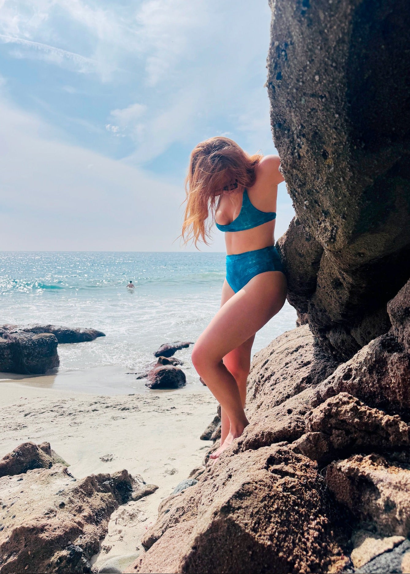 Big Sur Blue High Waist Bikini Bottom