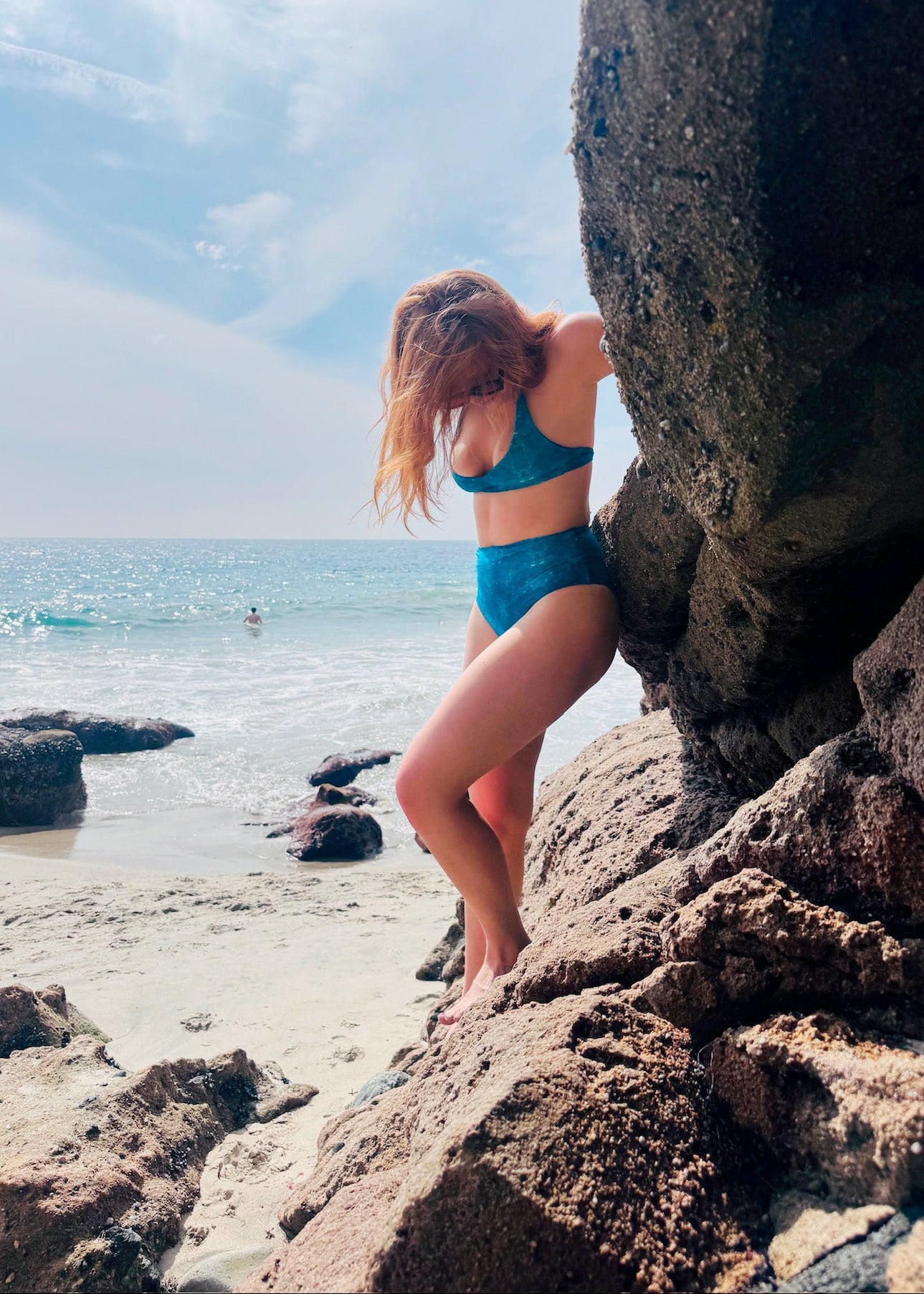 Big Sur Blue Halter Bikini Top