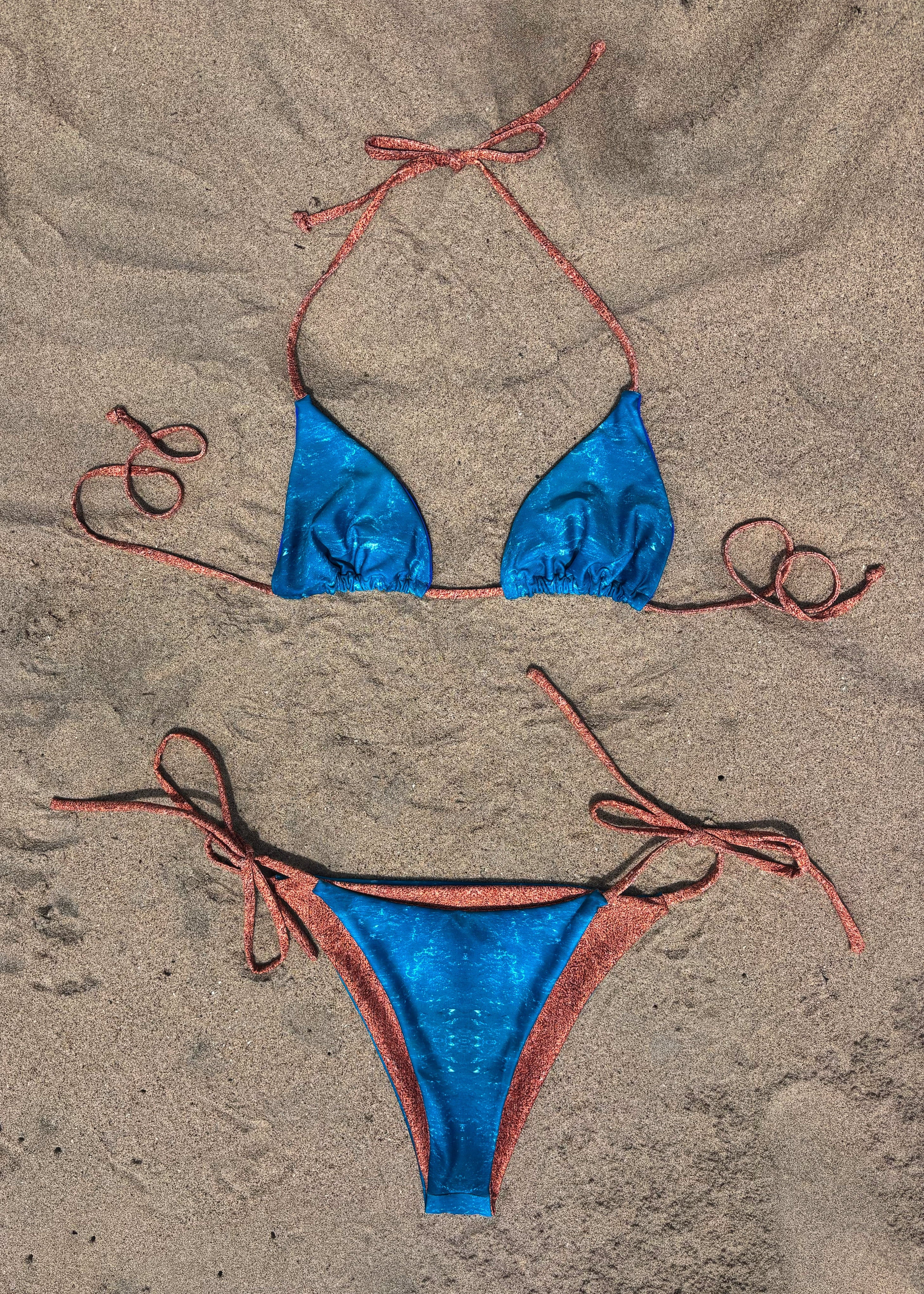 Big Sur Blue String Bikini Top