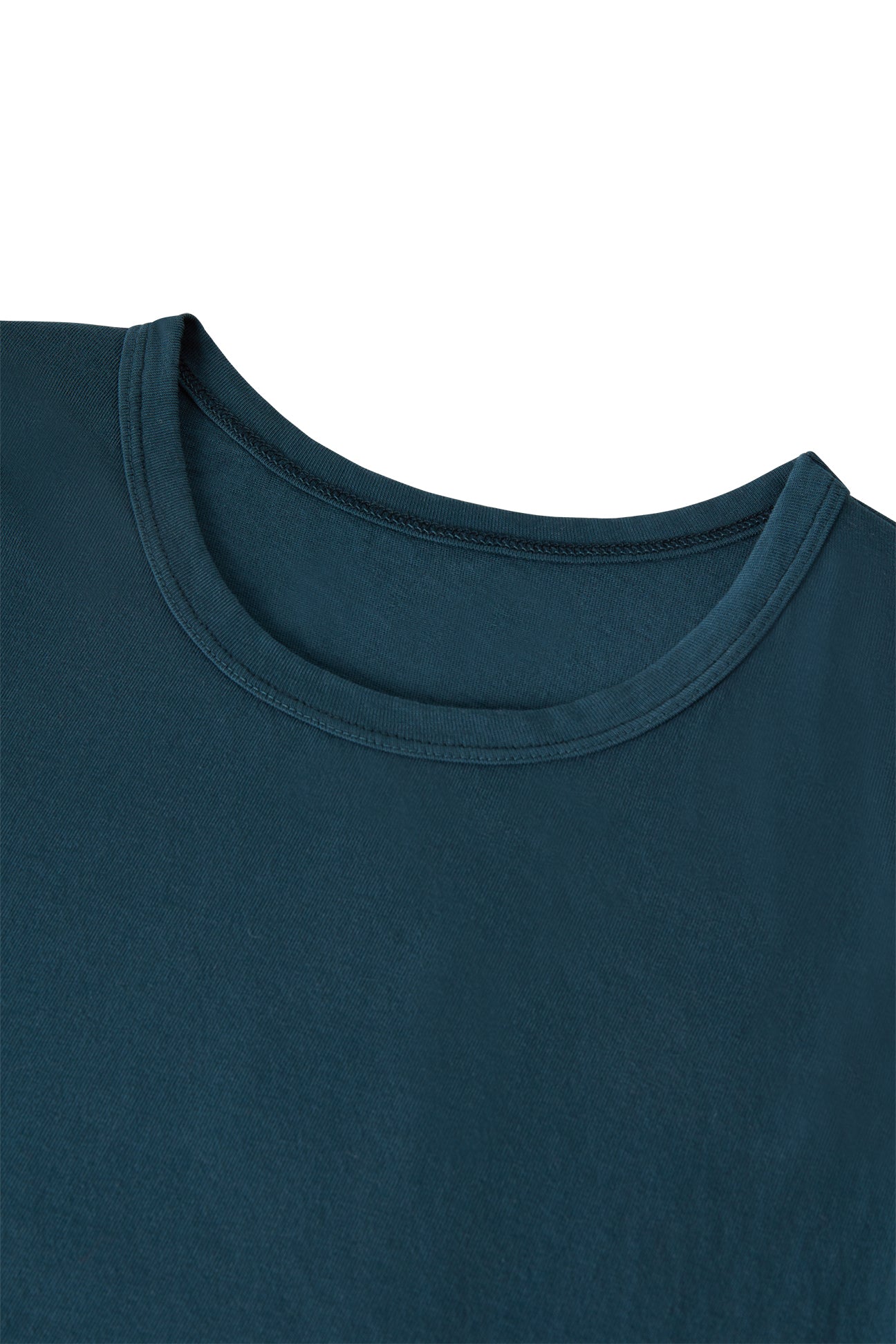 Deep Teal Cropped Organic Muscle-T