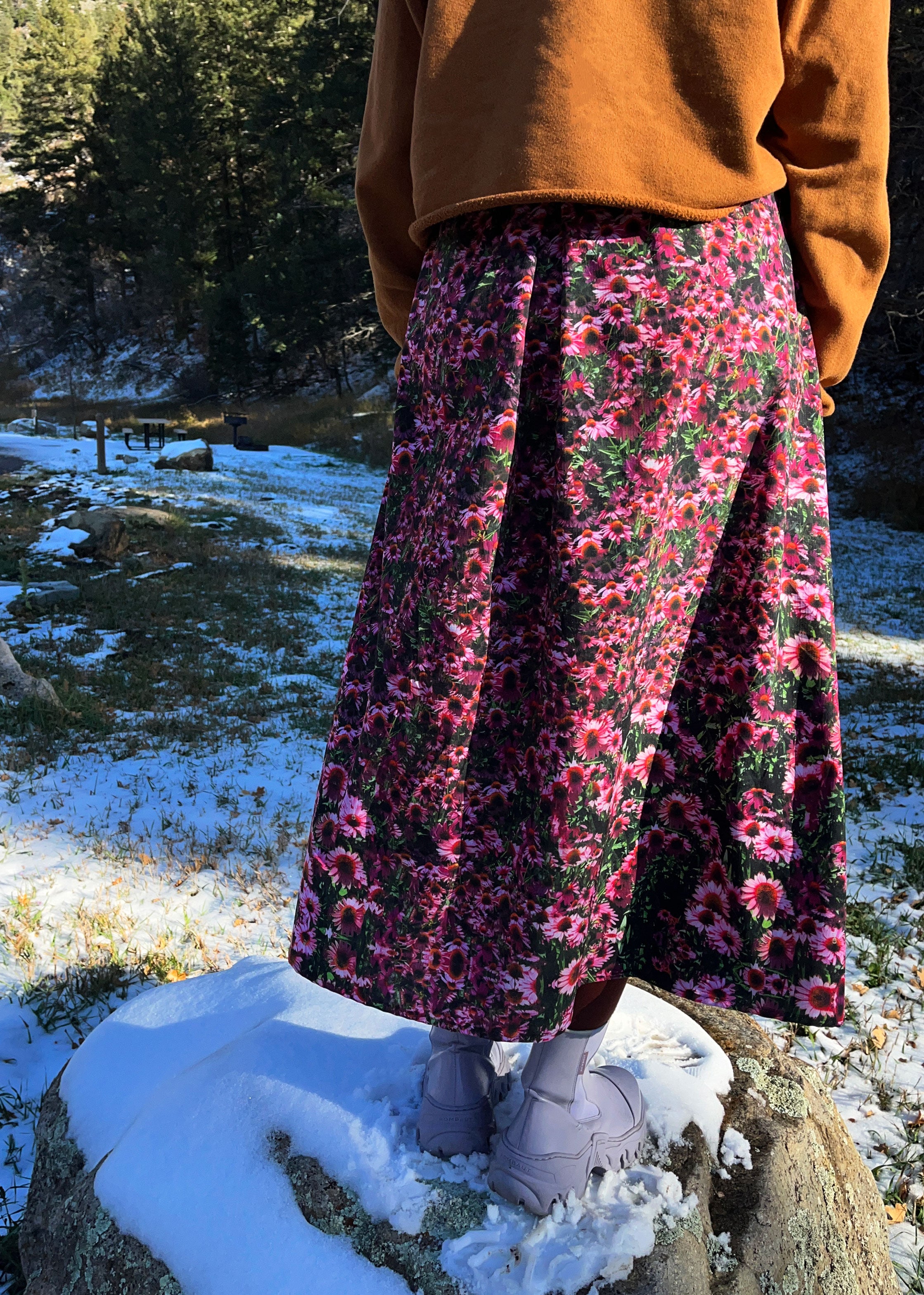 Echinacea Pleated Skirt