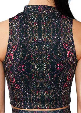 Floral Snakeskin Mock Neck Top