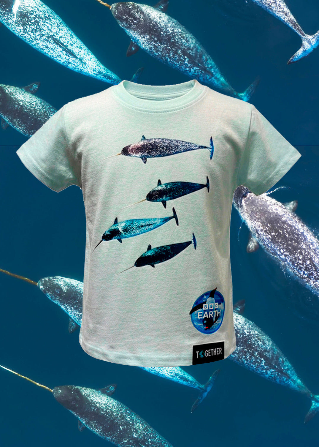 Kids Narwhal Blessing Ice Blue Tee