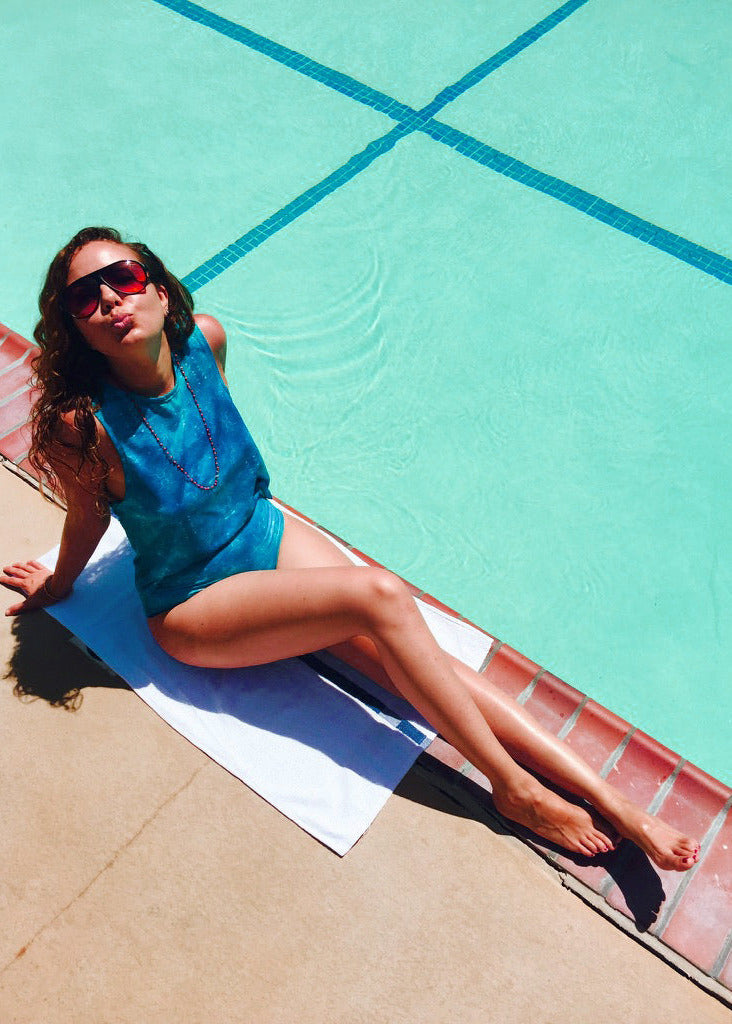 Big Sur Blue High Waist Bikini Bottom