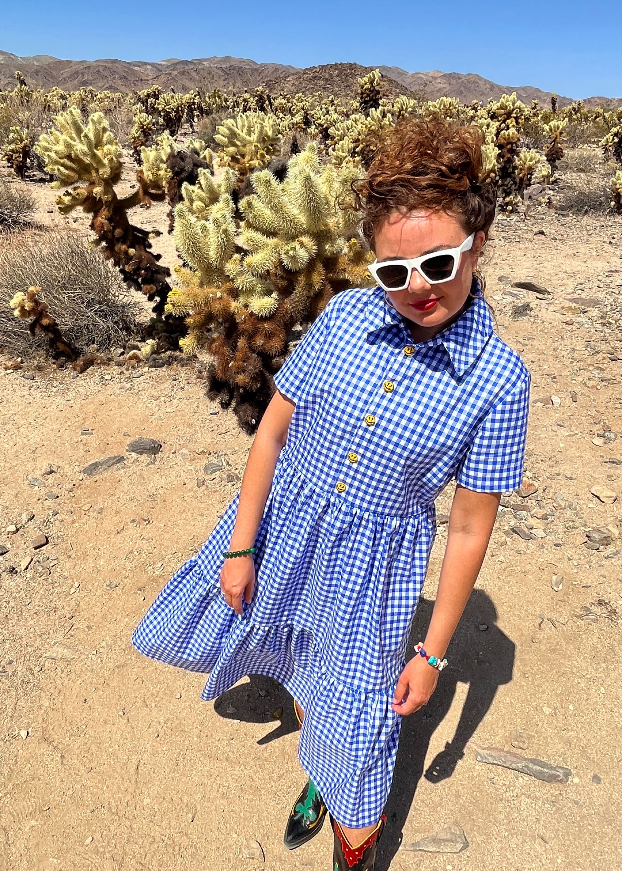 The Gingham Organic Smiley Dress 🌻