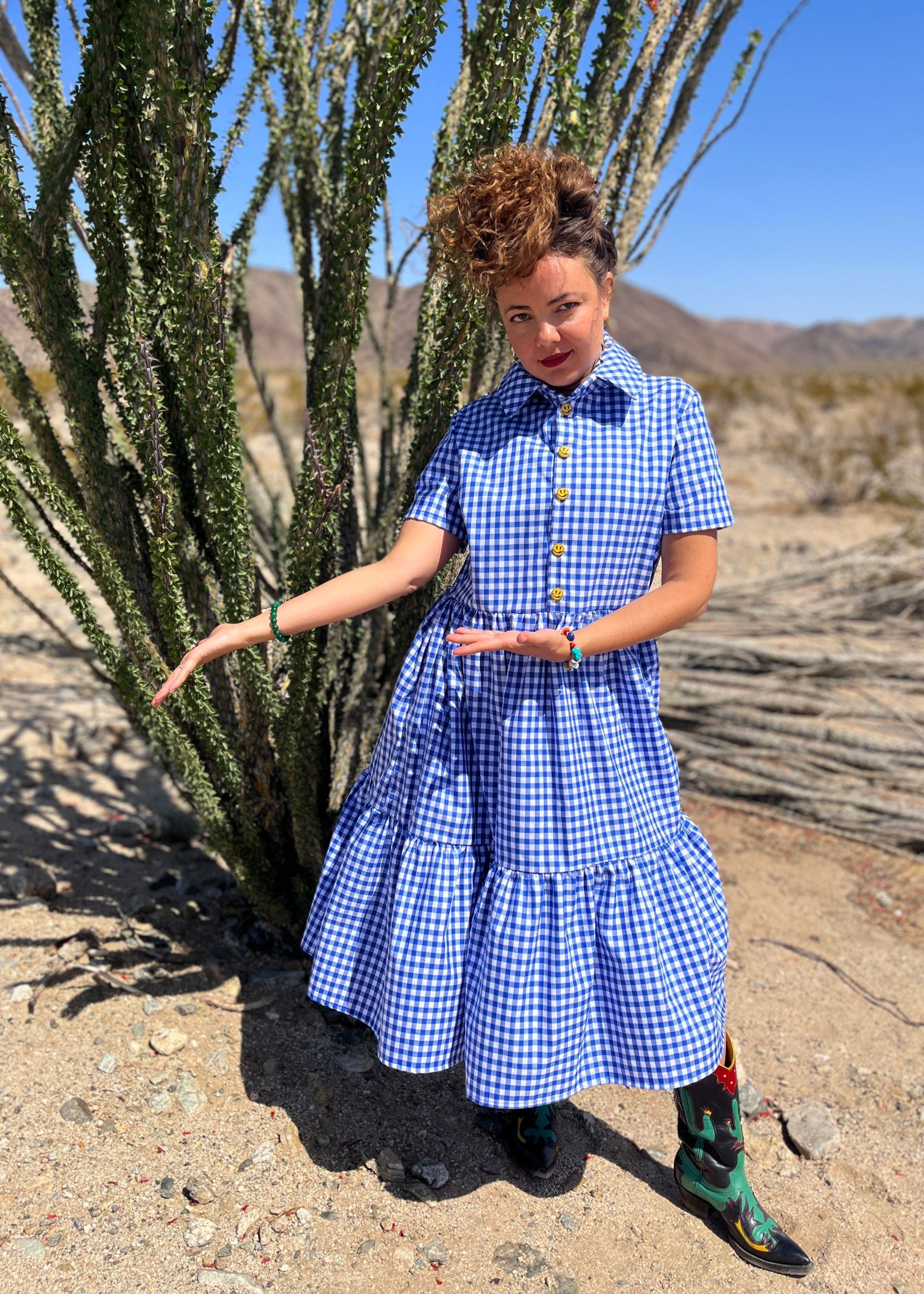 The Gingham Organic Smiley Dress 🌻