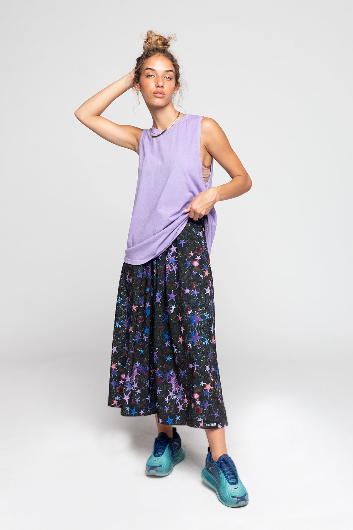 Star shop pleated skirt